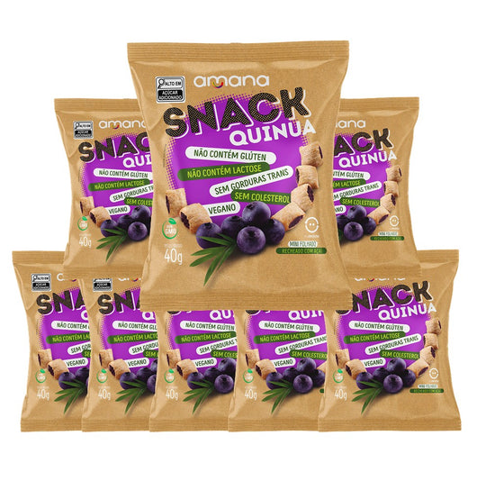 Snack de Quinua Recheado Açaí — Pack c/ 8