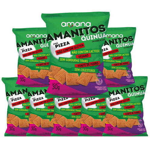 Amanitos Quinua Pizza — Pack c/ 8 — embalagem