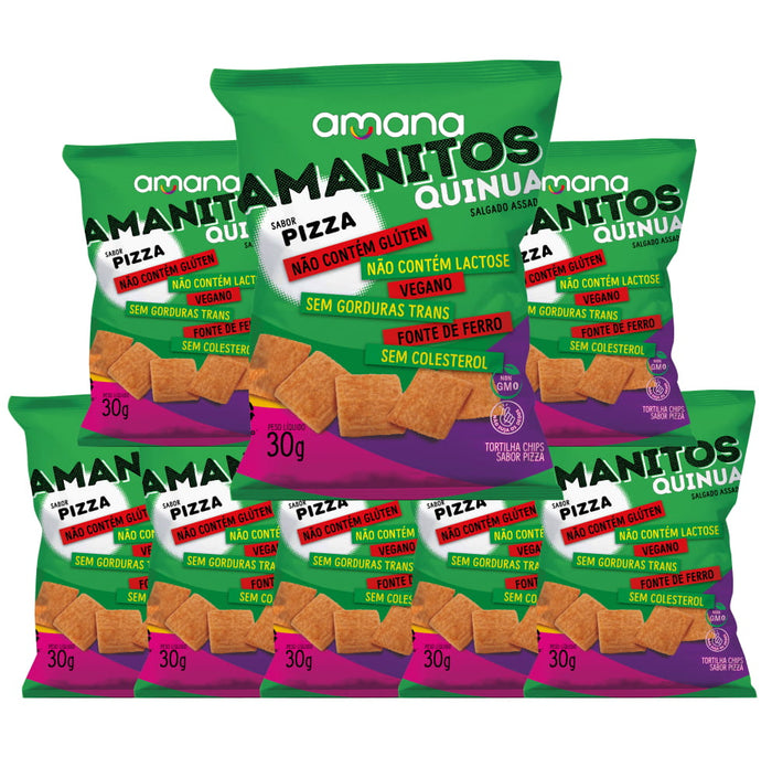 Amanitos Quinua Pizza — Pack c/ 8 — embalagem