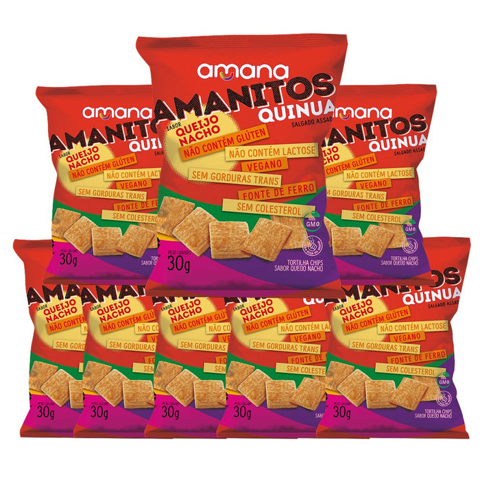Amanitos Quinua Queijo Nacho — Pack c/ 8 — embalagem