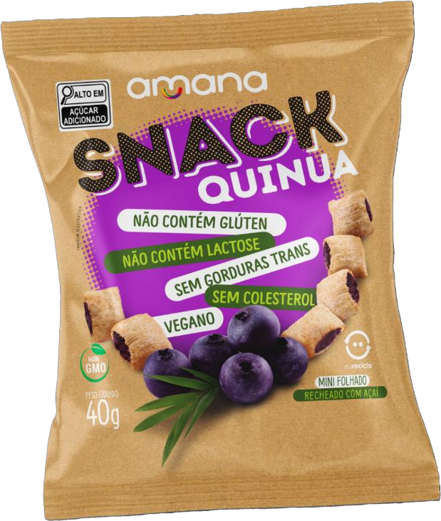 Snack de Quinua recheado de açaí