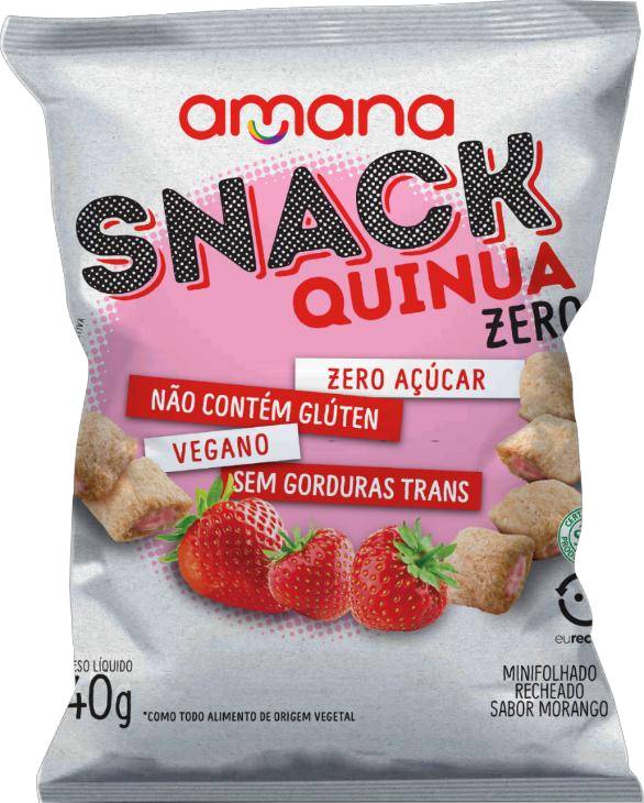 Snack de Quinua Recheado Morango Zero