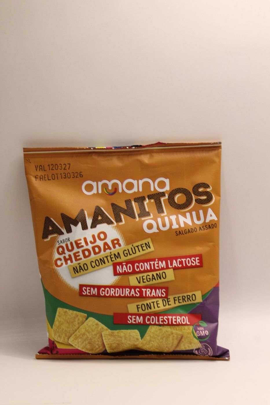 O pacote de Amanitos Queijo Cheddar