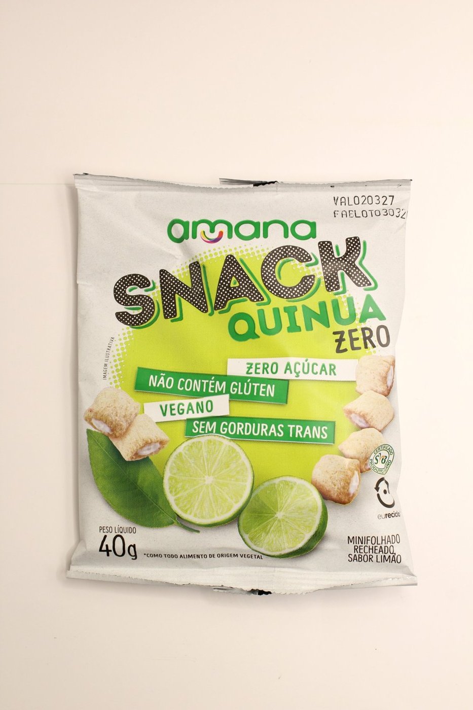 O pacote do Snack Quinua Zero de limão